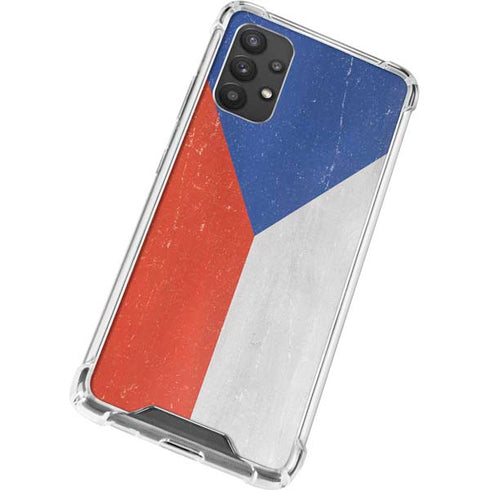 Czech Republic Flag Distressed Galaxy A32 5G Clear Case